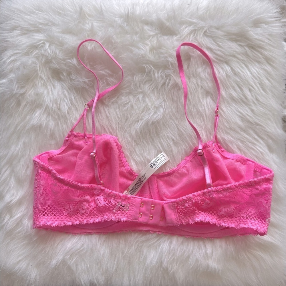 NWOT Free People Intimately Lace Underwire Bra Pink Size 32C - Picture 6 of 10